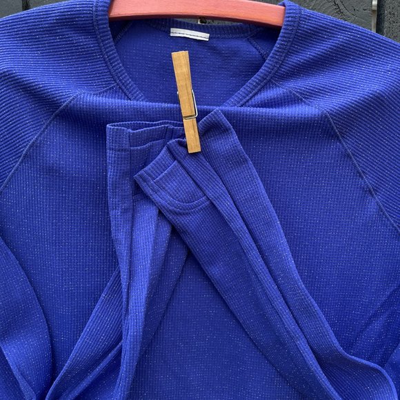 Sparkly deep purple athletic stretchy seamless "Own Your Power" VGUC w/thumbhole - Picture 5 of 11